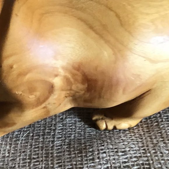 Hippo Hand-Carved Natural Wood Unique Statue - Picture 12 of 13